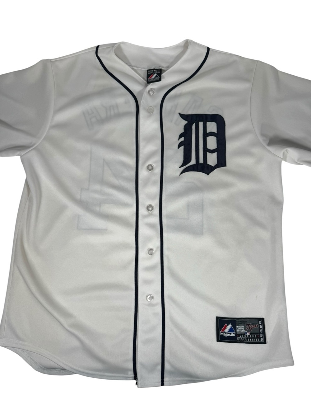 Miguel Cabrera Tigers Jersey Majestic Home White Mens Large MLB